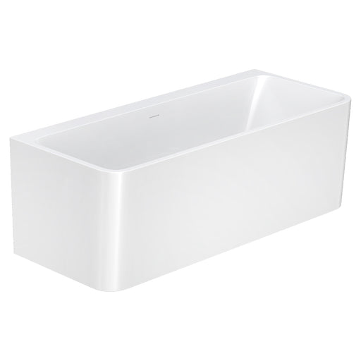 Fienza Delta Back-To-Wall Acrylic Bath with Overflow - Gloss White (1700mm)