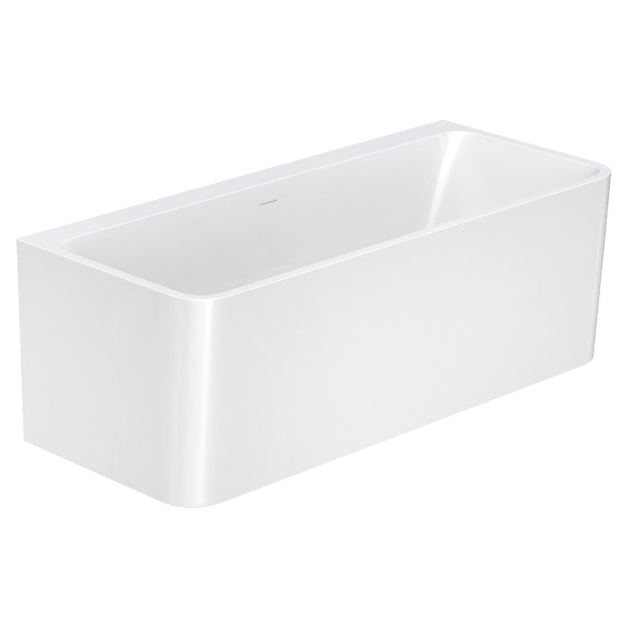 Fienza Delta Back-To-Wall Acrylic Bath with Overflow - Gloss White (1700mm)