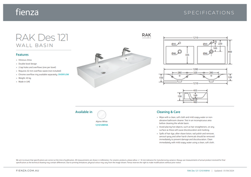Product Specification Information