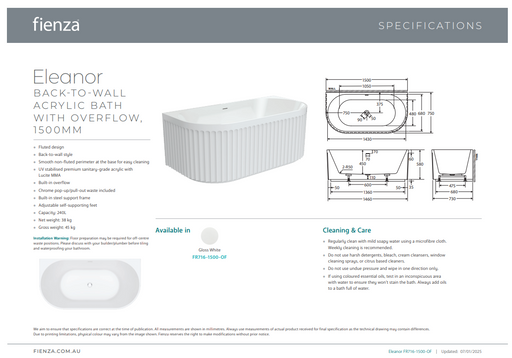 Product Specification Information
