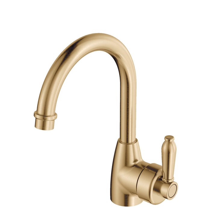 Fienza Eleanor Gooseneck Lead-Free Brass Basin Mixer (Urban Brass)