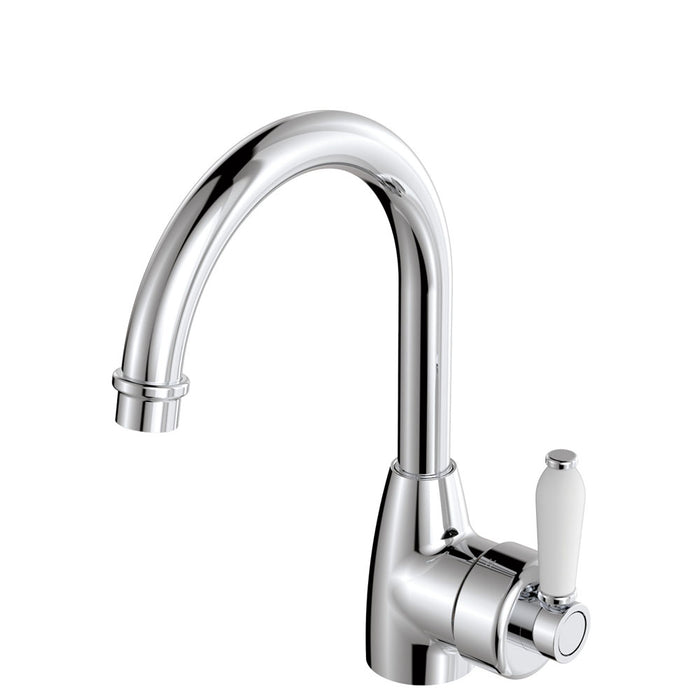 Fienza Eleanor Gooseneck Basin Mixer with Ceramic Handle (Chrome)