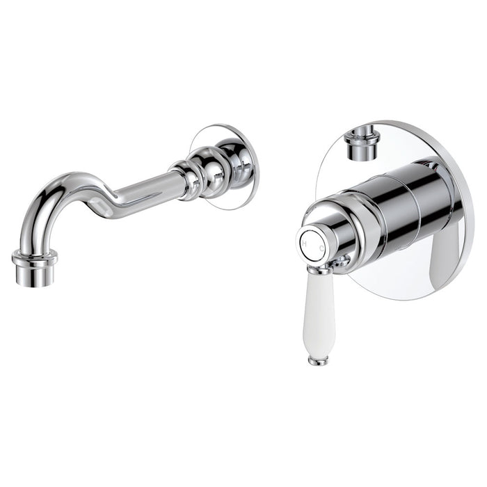 Fienza Eleanor Wall Basin/Bath Mixer Set (Chrome - Ceramic)