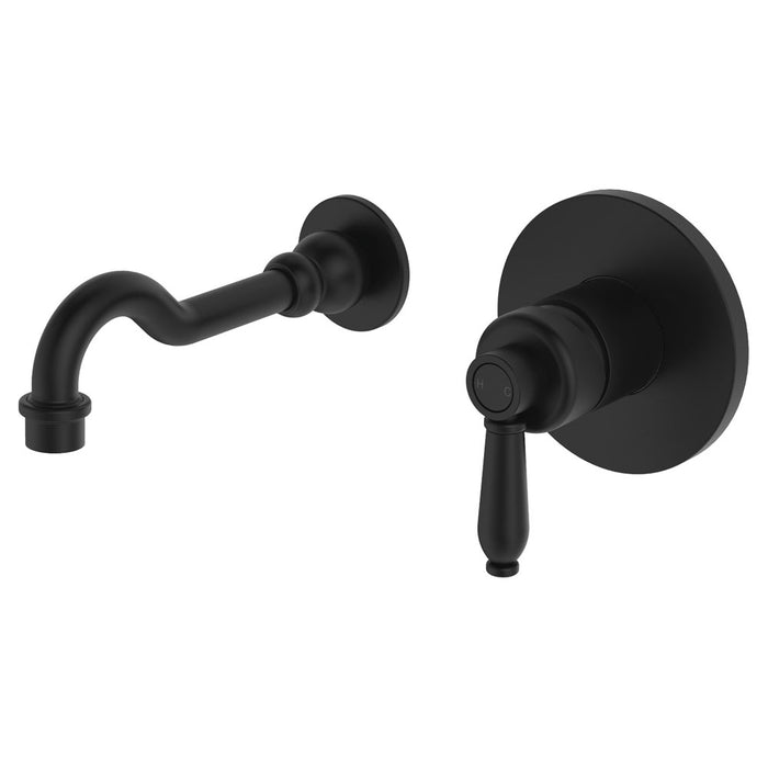 Fienza Eleanor Wall Basin/Bath Mixer Set (Matte Black)