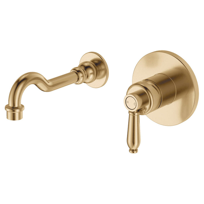 Fienza Eleanor Wall Basin/Bath Mixer Set (Urban Brass)