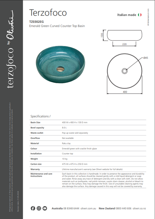 Product Specification Information