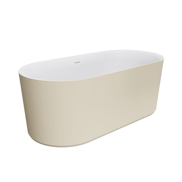 Fienza Empire Slim Freestanding Solid Surface Bath - 1500mm (Matte Khaki)