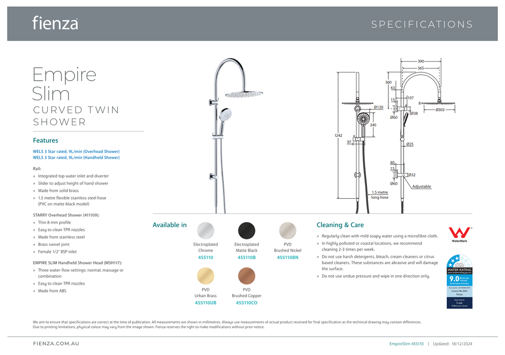Product Specification Information