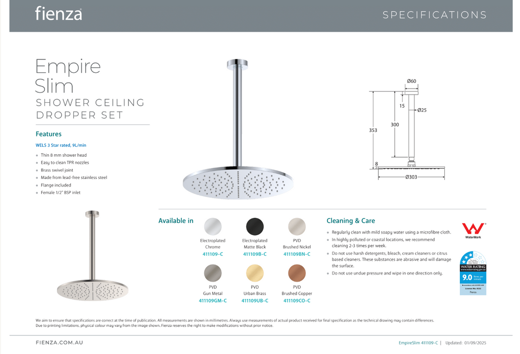 Product Specification Information