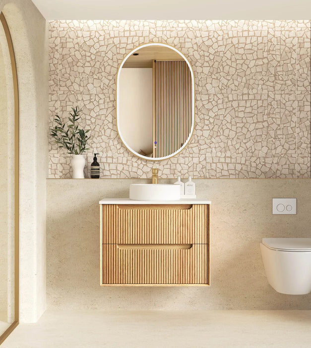 Otti Byron Fluted Vanity in 750 with 2 drawers