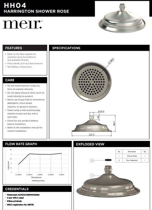 Product Specification Information