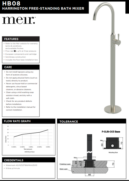Product Specification Information
