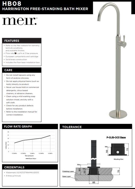 Product Specification Information