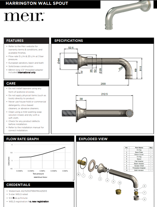 Product Specification Information