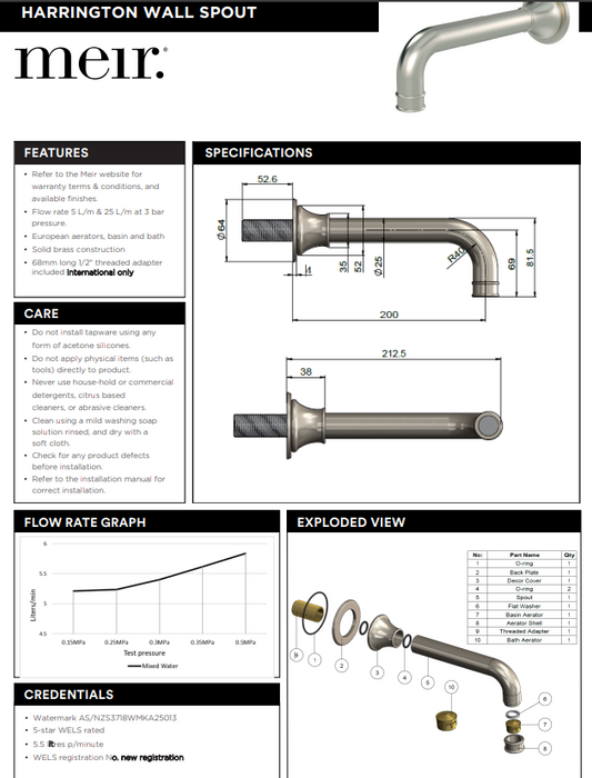 Product Specification Information