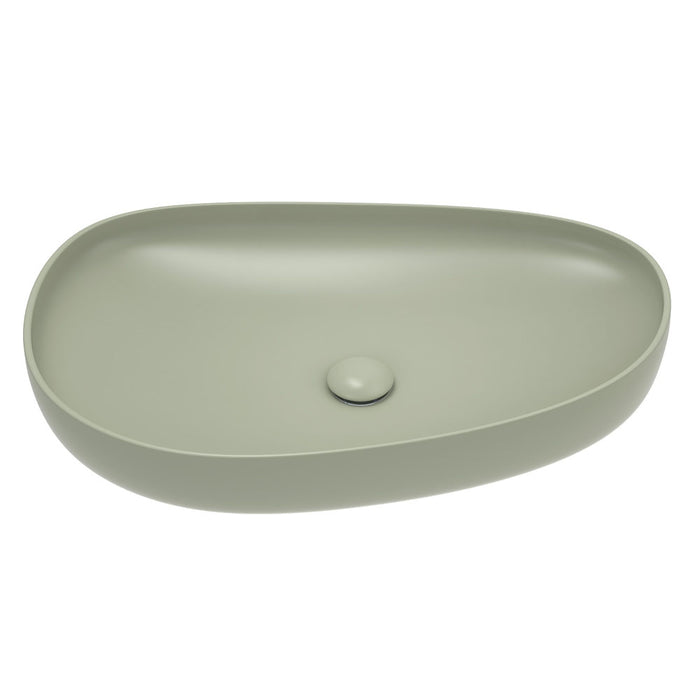 Fienza Pebble Large Above Counter Basin (Matte Olive)