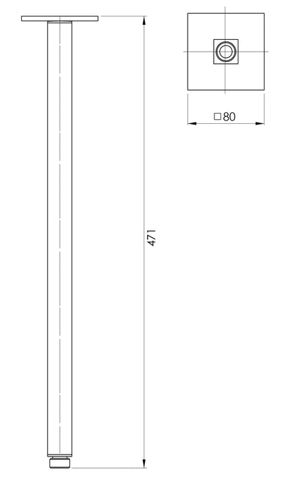 Lexi Ceiling Arm Only 450mm (Square) (Matte Black)