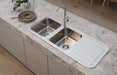 1000 Series Double Bowl installation with a Phoenix Tapware Ester Sink Mixer