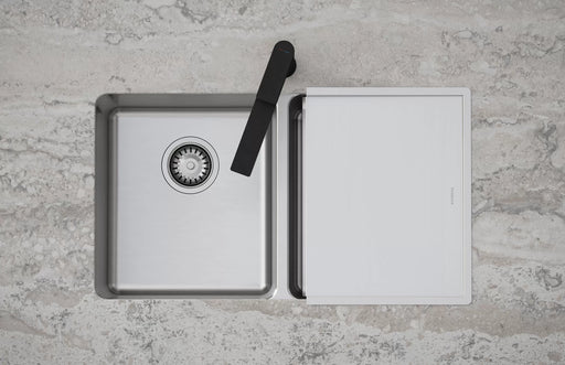Phoenix Drainer Tray placed in a 2000 series double sink