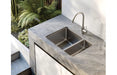 2000 Series 1 and 1/2 Bowl Sink outdoor installation with a Vivid Slimline 316 Stainless Steel mixer
