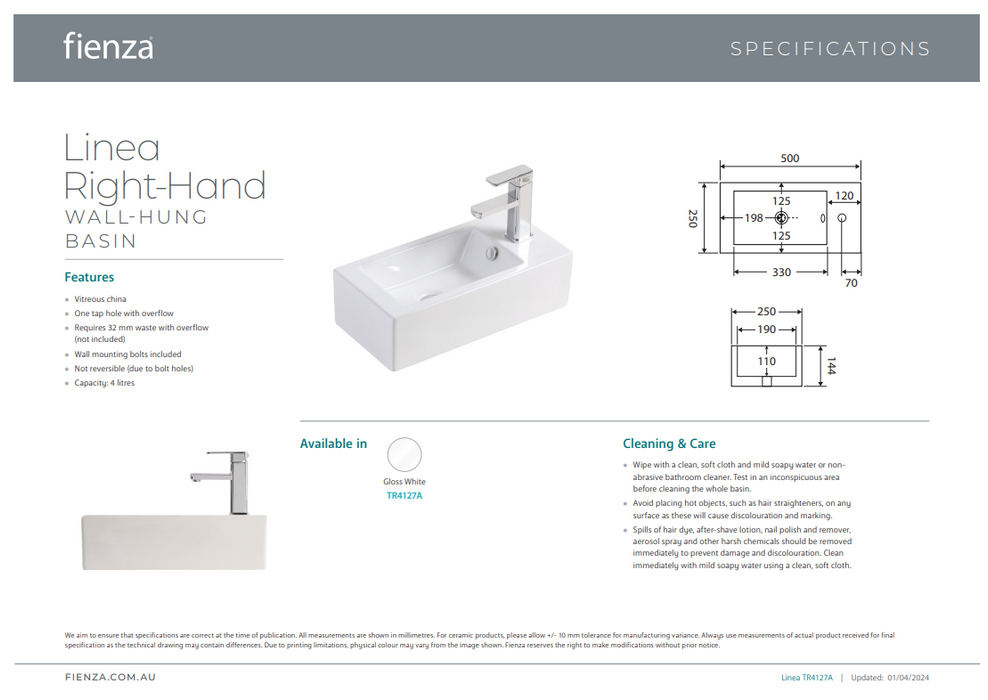 Product Specification Right