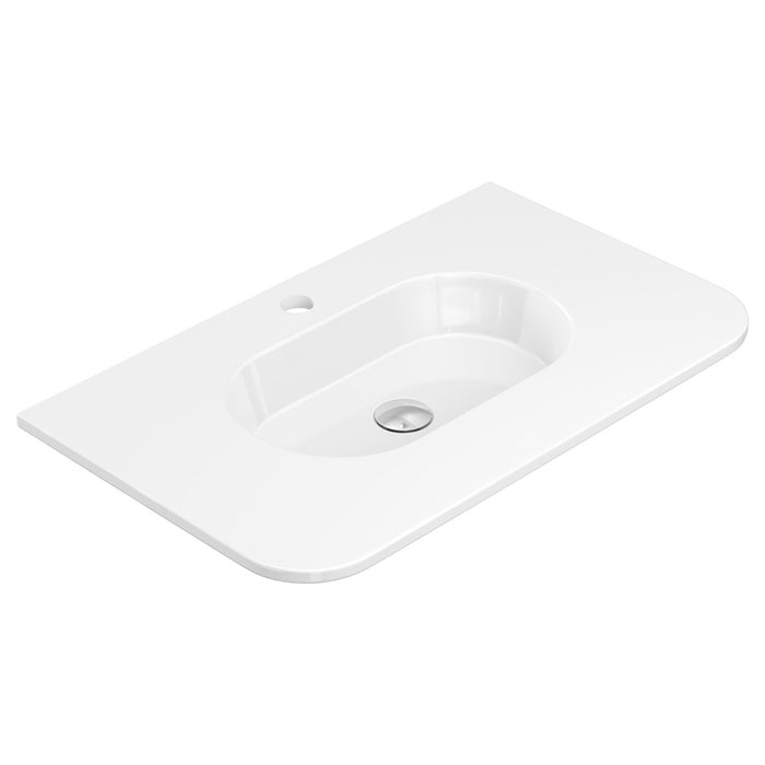 Fienza Lola Gloss Full Depth Curved Ceramic Basin Top (750 1TH)