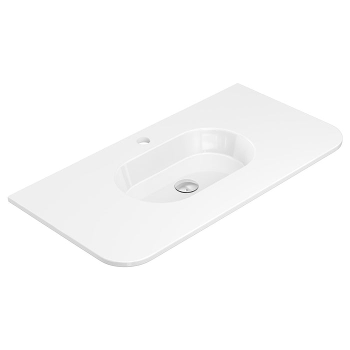 Fienza Lola Gloss Full Depth Curved Ceramic Basin Top (900 1TH)