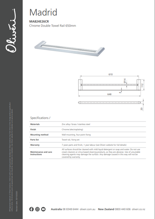 Product Specification Information