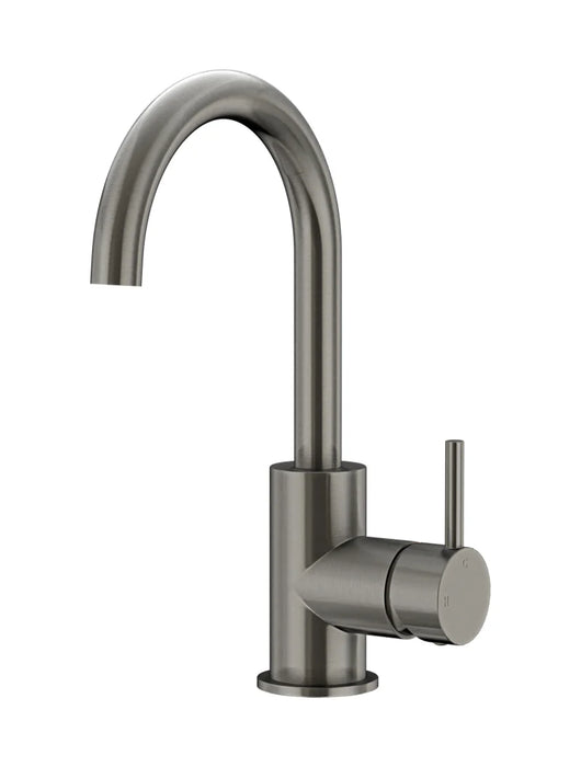 Round Gooseneck Basin Mixer with Cold Start (Shadow Gunmetal)