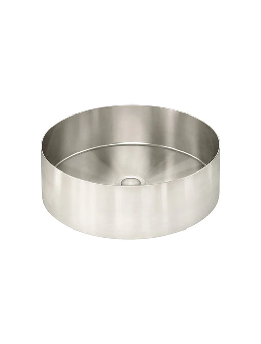 Lavello Round Steel Bathroom Basin 380 x 110 (Brushed Nickel)