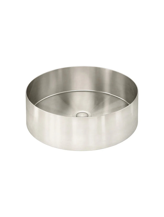 Lavello Round Steel Bathroom Basin 380 x 110 (Brushed Nickel)