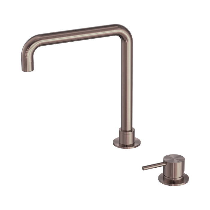 Mecca Hob Basin Mixer Square Swivel Spout (Brushed Bronze)