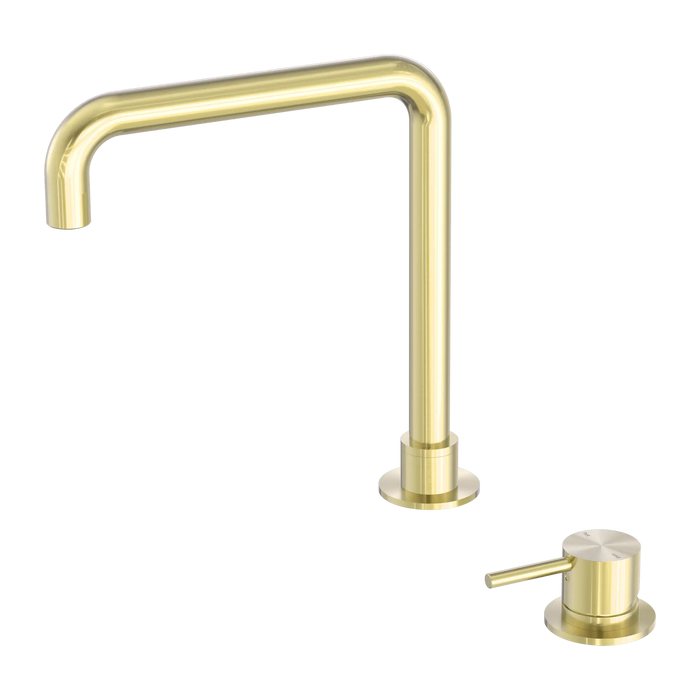 Mecca Hob Basin Mixer Square Swivel Spout (Brushed Gold)