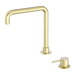 Mecca Hob Basin Mixer Square Swivel Spout (Brushed Gold)