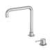 Mecca Hob Basin Mixer Square Swivel Spout (Brushed Nickel)
