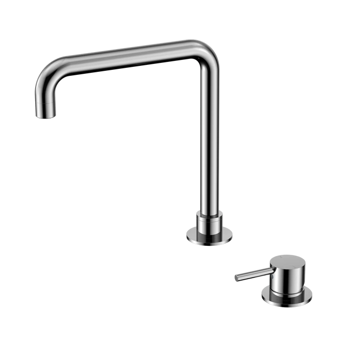 Mecca Hob Basin Mixer Square Swivel Spout (Chrome)