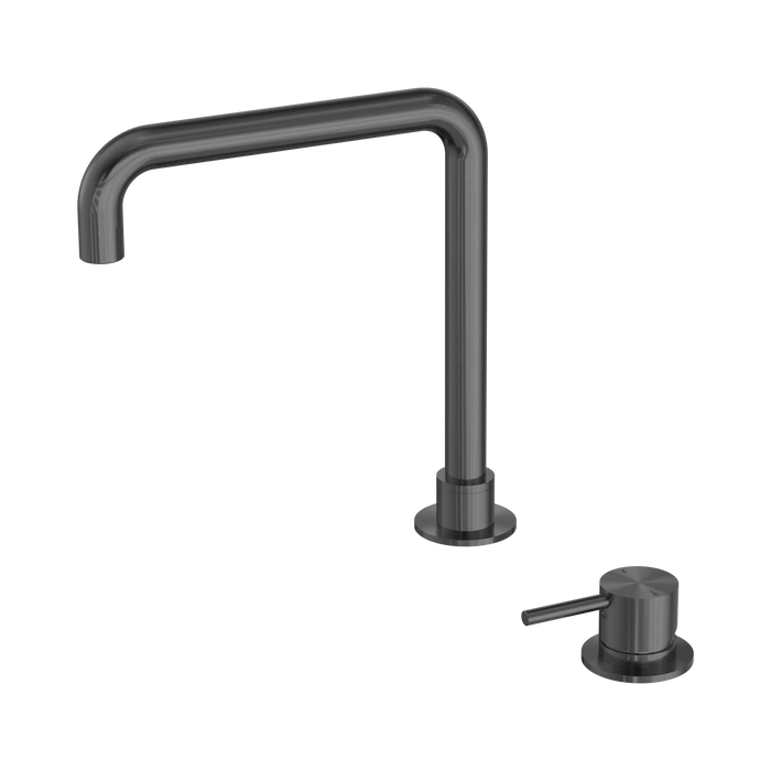 Mecca Hob Basin Mixer Square Swivel Spout (Gun Metal)