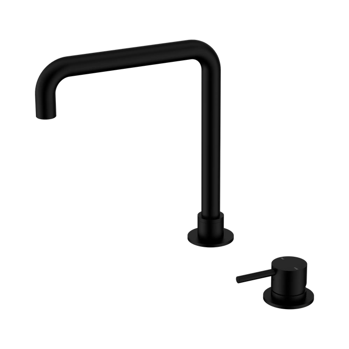 Mecca Hob Basin Mixer Square Swivel Spout (Matte Black)
