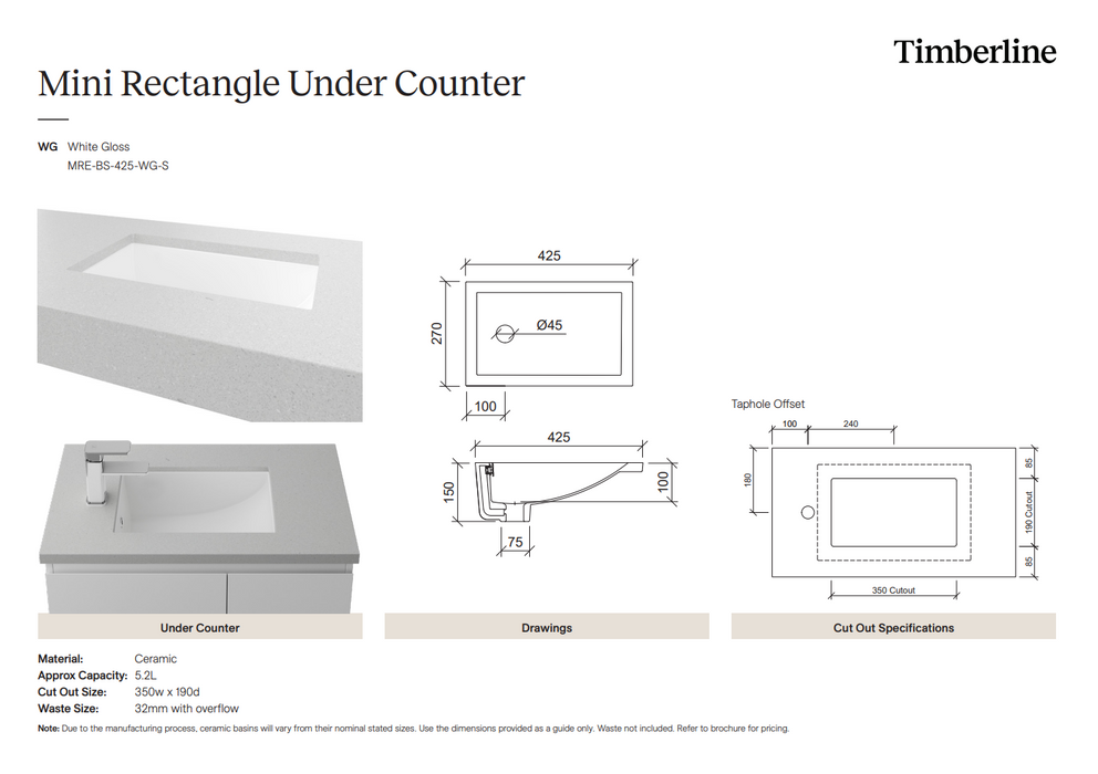 Product Specification Information