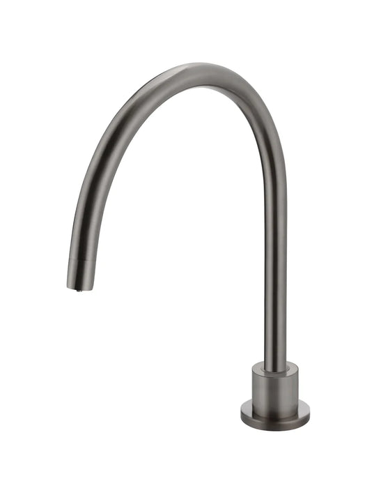 Round Gooseneck High-Rise Swivel Hob Spout (Shadow Gunmetal)
