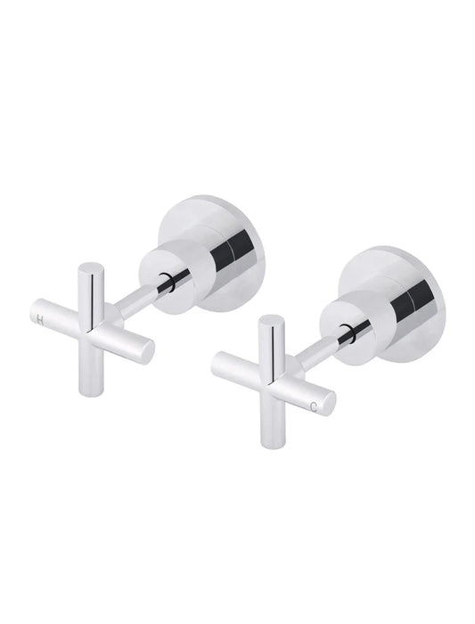 Meir Round Cross Handle Jumper Valve Wall Top Assemblies - Multiple Colour Options