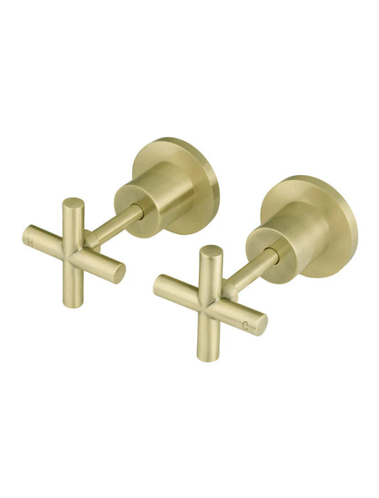 Meir Round Cross Handle Jumper Valve Wall Top Assemblies - Multiple Colour Options