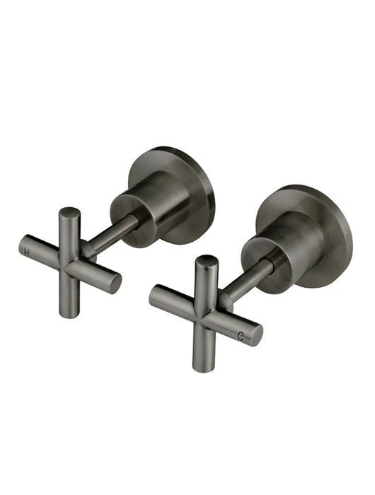 Meir Round Cross Handle Jumper Valve Wall Top Assemblies - Multiple Colour Options