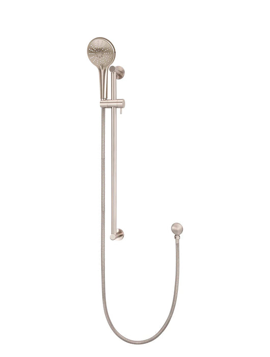 Round Three Function Hand Shower on Rail Column (Champagne)