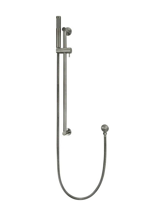 Meir Round Hand Shower on Rail Column (Shadow Gunmetal)
