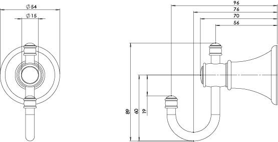 Nostalgia Robe Hook (Line Drawing)