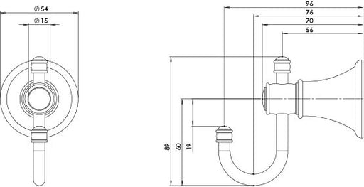 Nostalgia Robe Hook (Line Drawing)