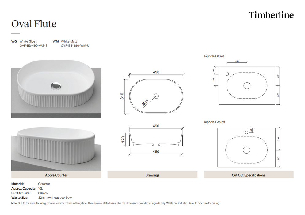 Product Specification Information
