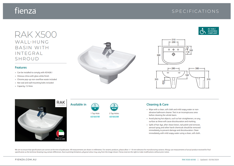 Product Specification Information