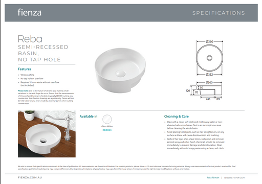 Product Specification Information